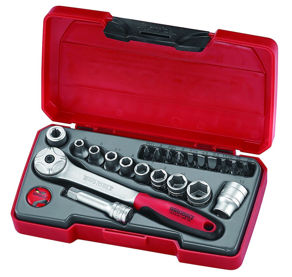 1/4" Socket Set 6 pt 22 Pieces TengTools